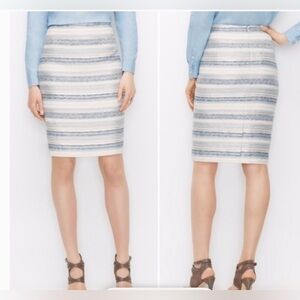 Ann Taylor Blue and Gray Mini Pencil Skirt